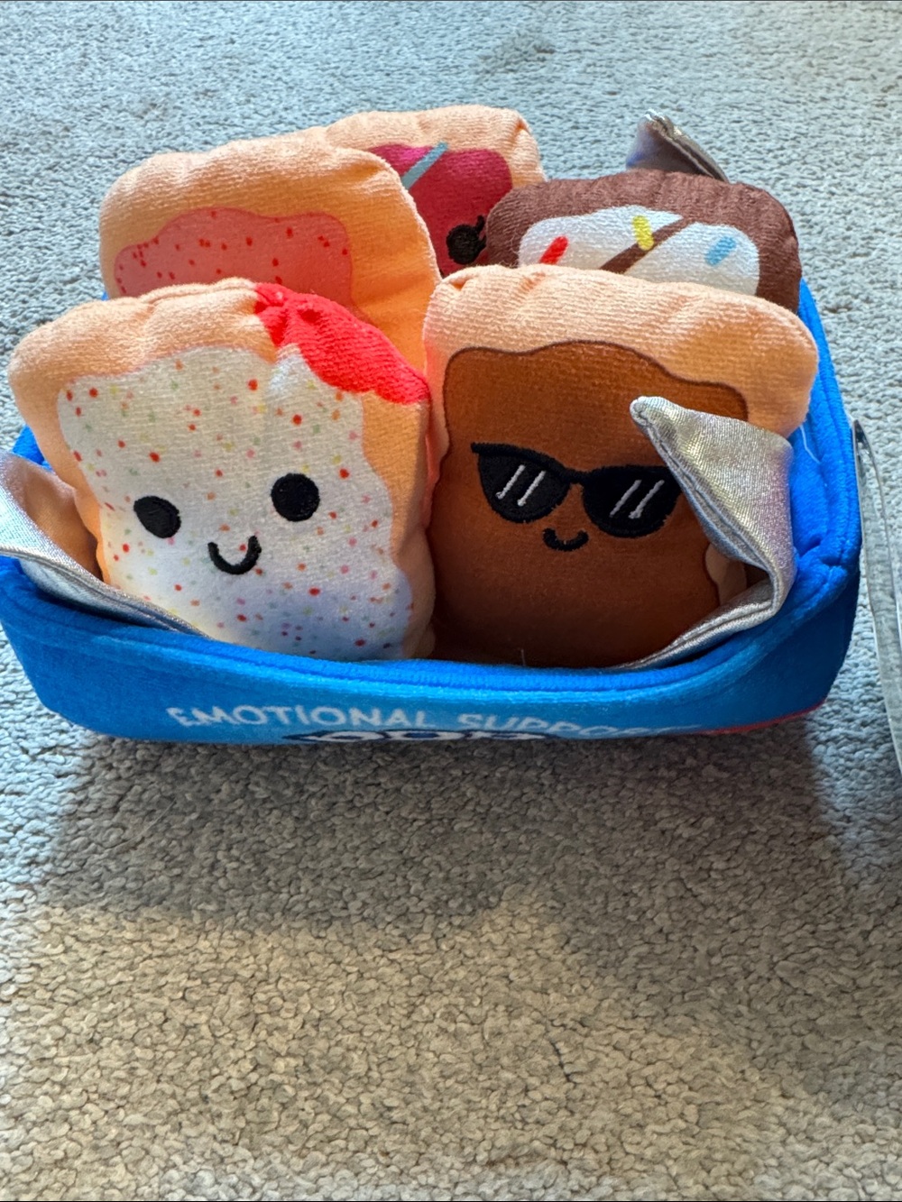 Plush Toy Set -  Pink, Orange, Brown & Blue Pop Tarts Emotional Support Pals.